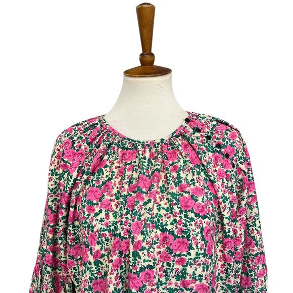 NWT Zara Goodnight Macaroon Floral Puff Sleeve Mini Dress Size Small - Picture 5 of 9